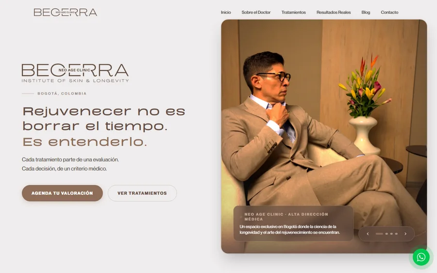 Captura en escritorio del caso Web Oficial Dr. José Ricardo Becerra